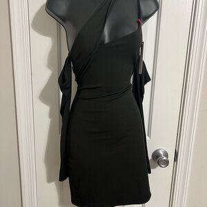 Sophisticated One-Shoulder Black Dress